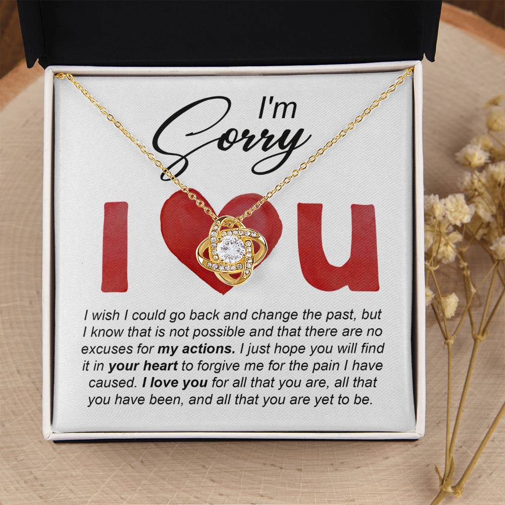 Gift for Girlfriend, Wife - Sorry, Change The Past - Love Knot Pendant Necklace