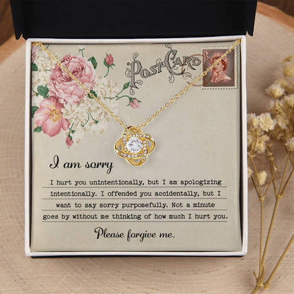 Forgive Me Gift - Sorry I Hurt You, I am Apologizing Intentionally - Love Knot Pendant Necklace