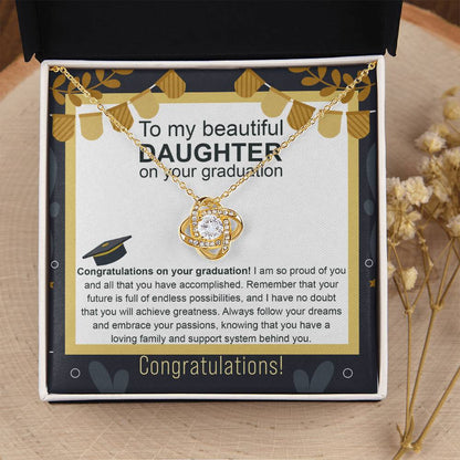 Daughter Graduation Gift Follow Your Dreams Congratulations Love Knot Necklace