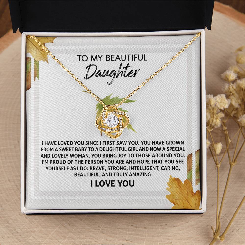 Daughter - See Yourself - Love Knot Pendant Necklace