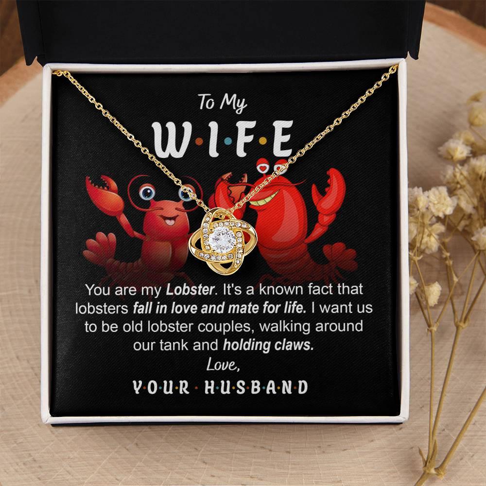 To My Wife - Old Lobster Couples Love Knot Pendant Necklace