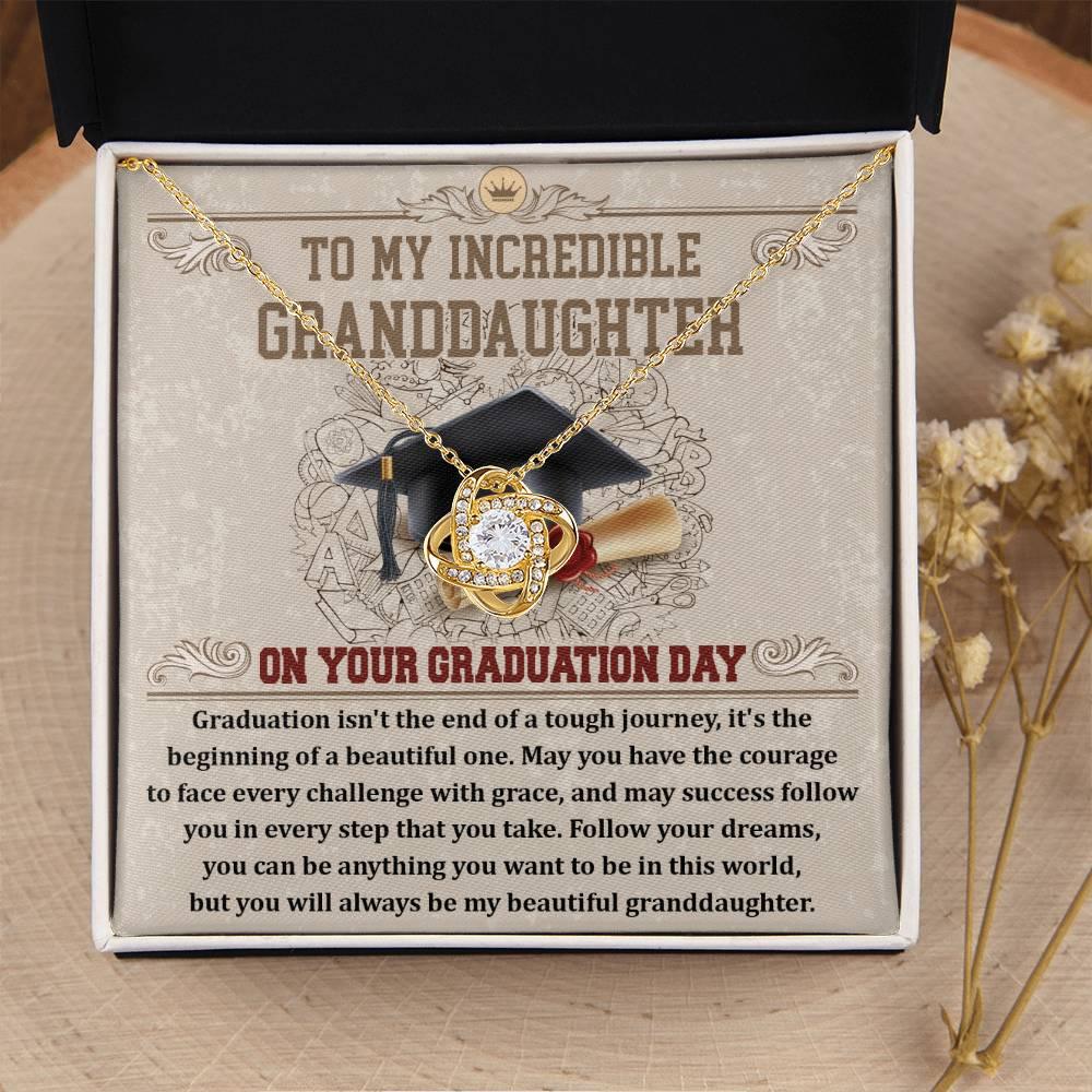 Granddaughter Your Graduation Day Love Knot Pendant Necklace