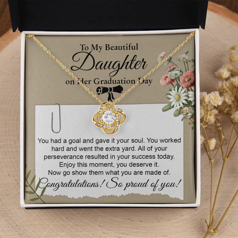 Daughter Graduation Necklace - Congratulations I am Proud of You Class of 2024