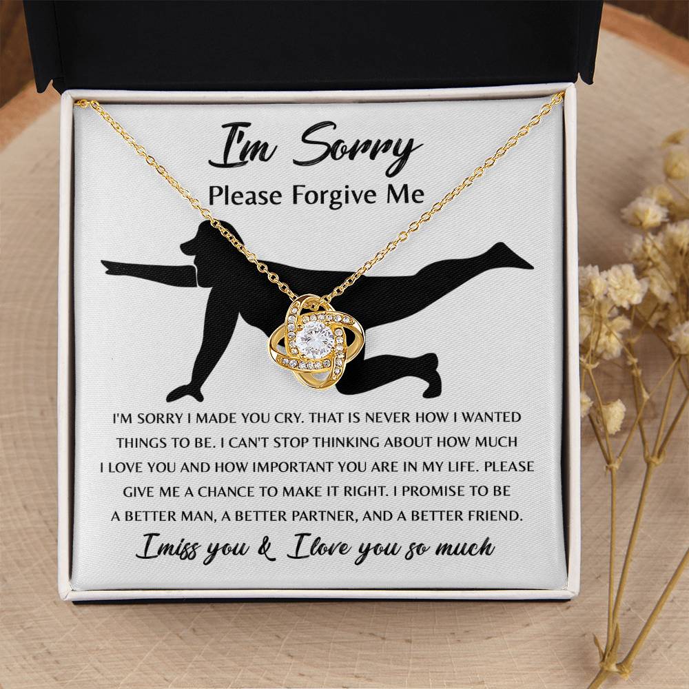 Apology Gift for Girlfriend, Wife, Soulmate - Sorry, Things To Be - Love Knot Pendant Necklace