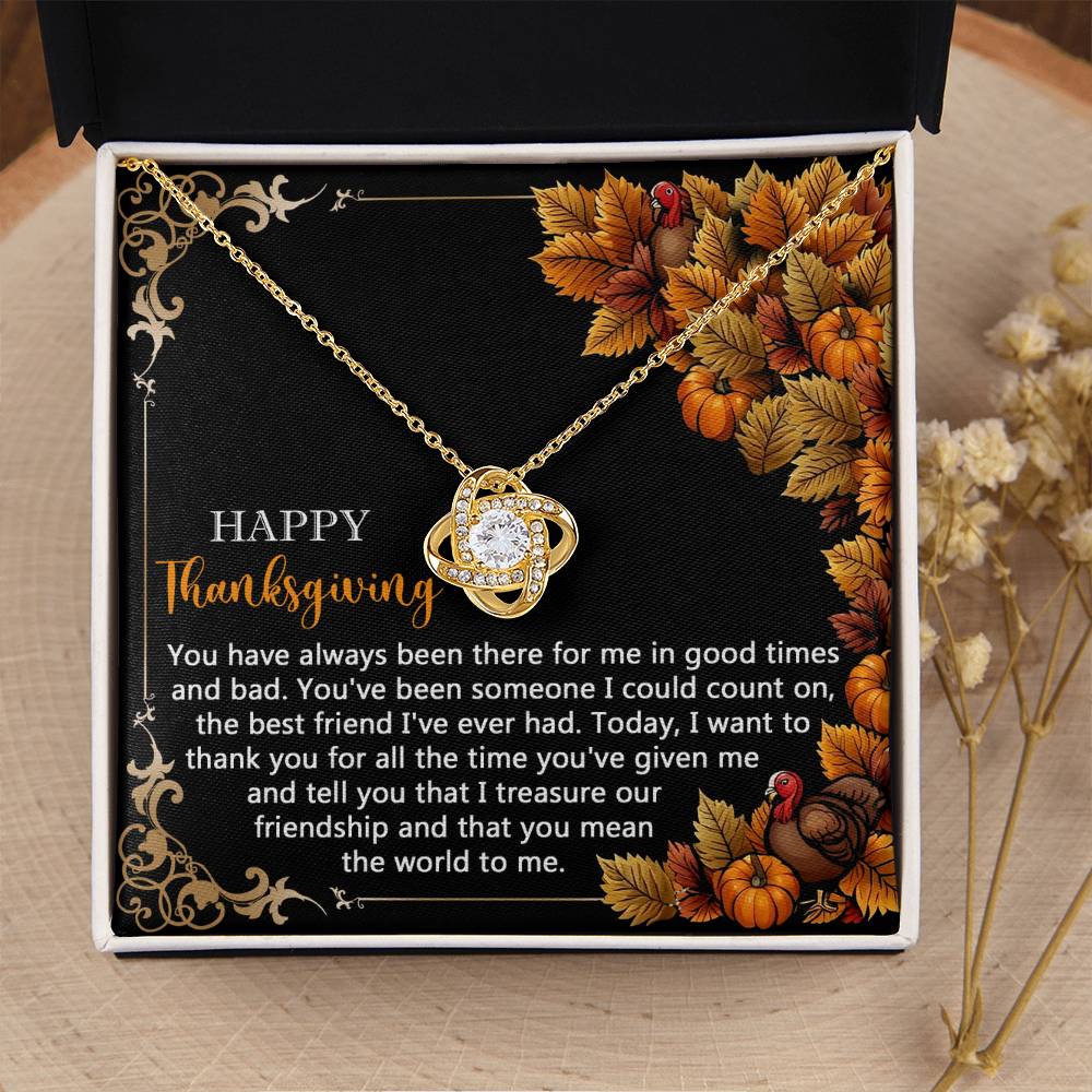 Gift for Thanksgiving - Count On - Love Knot Pendant Necklace