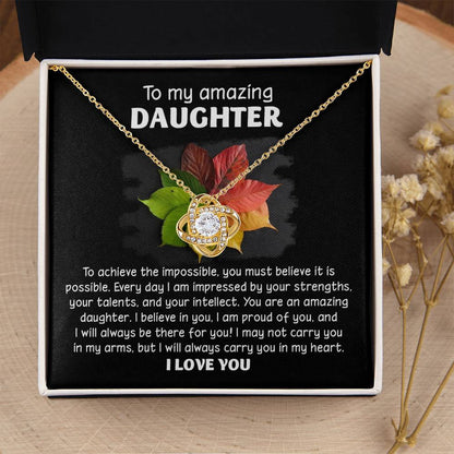 Daughter - It Is Possible - Love Knot Pendant Necklace