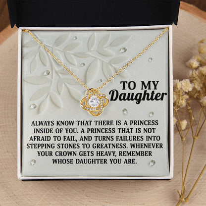 Gift for Daughter - Inside Of You - Love Knot Pendant Necklace