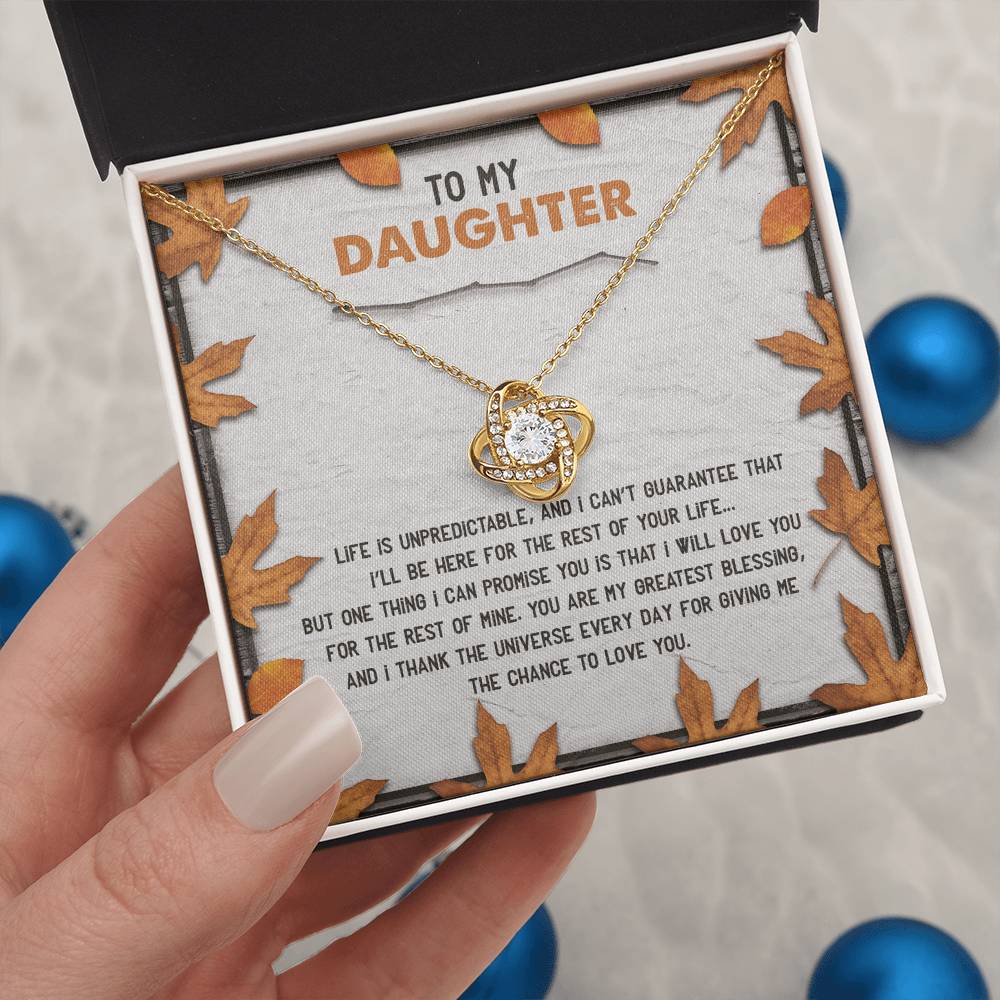 Daughter - My Greatest Blessing - Love Knot Pendant Necklace