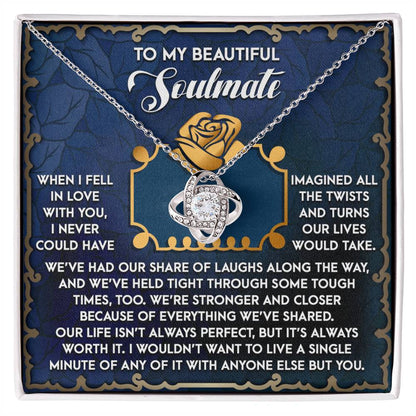 To My Beautiful Soulmate - Love Knot Necklace – A Heartfelt Gift Celebrating Life’s Journey Together