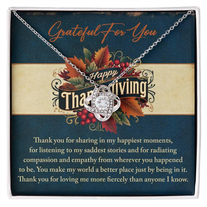 Gift for Thanksgiving - Happiest Moments - Love Knot Pendant Necklace