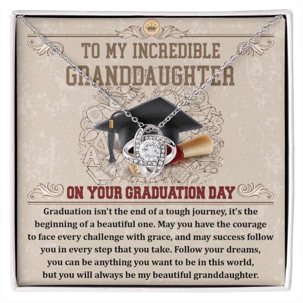 Granddaughter Your Graduation Day Love Knot Pendant Necklace