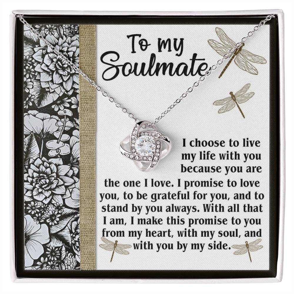 Gift for Soulmate - Make This Promise - Love Knot Pendant Necklace