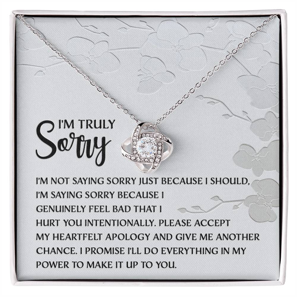 Apology Gift for Girlfriend, Wife, Soulmate - Sorry, Feel Bad - Love Knot Pendant Necklace