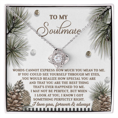 Gift for Soulmate - Perfectly Right - Love Knot Pendant Necklace