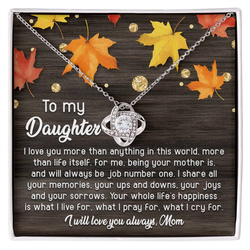 Daughter - Job Number One - Love Knot Pendant Necklace