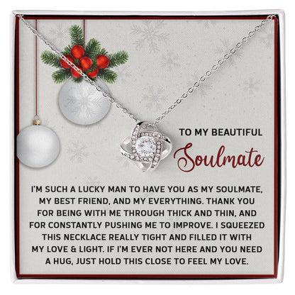 Gift for Soulmate - Feel My Love - Love Knot Pendant Necklace