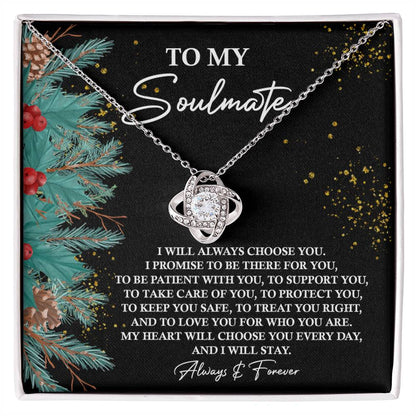 Gift for Soulmate - Treat You Right - Love Knot Pendant Necklace