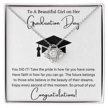 Graduation Gift For Her To A Beautiful Girl Congratulations Love Knot Pendant Necklace