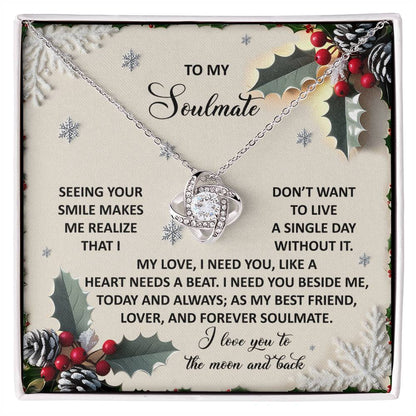 Gift for Soulmate - Forever Soulmate - Love Knot Pendant Necklace