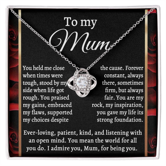 Mom-By My Side To My Mom - Love Knot Necklace