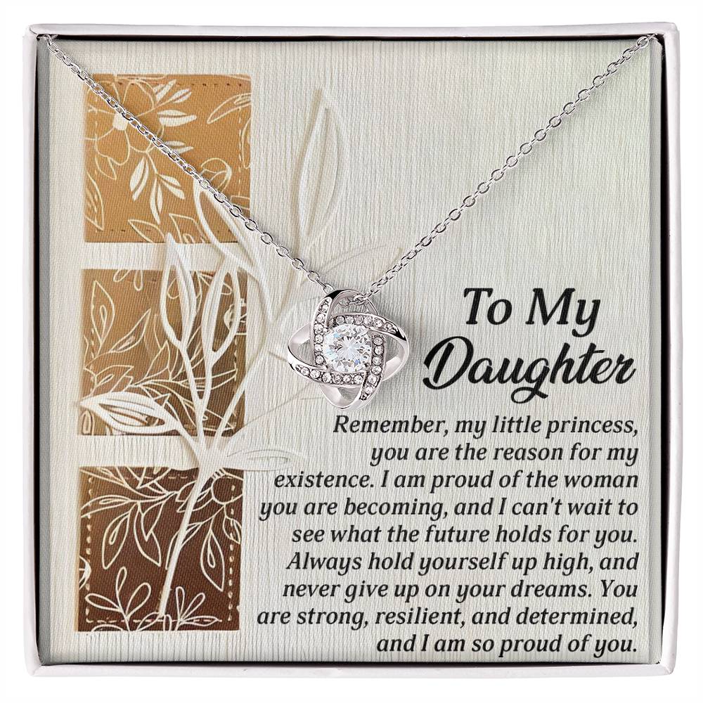 Gift for Daughter - Holds For You - Love Knot Pendant Necklace