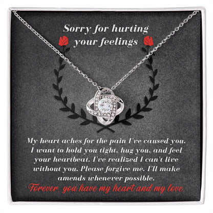 Apology Gift for Girlfriend, Wife, Soulmate - Sorry, Make Amends - Love Knot Pendant Necklace