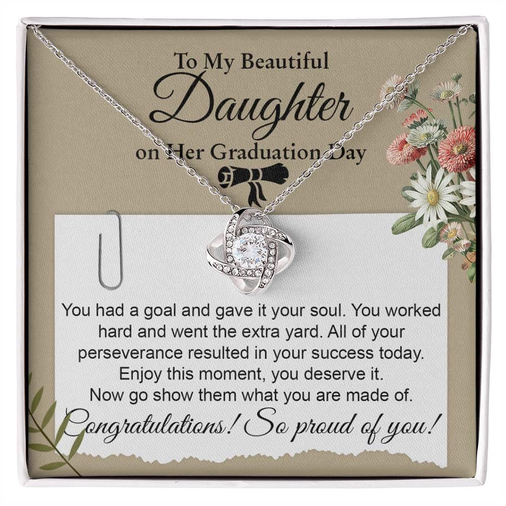 Daughter Graduation Necklace - Congratulations I am Proud of You Class of 2024