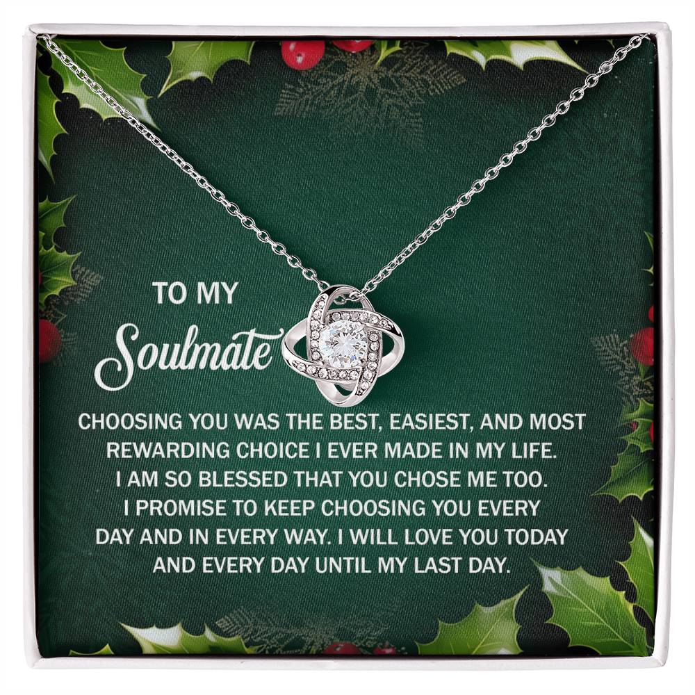 Gift for Soulmate - Chose Me Too - Love Knot Pendant Necklace