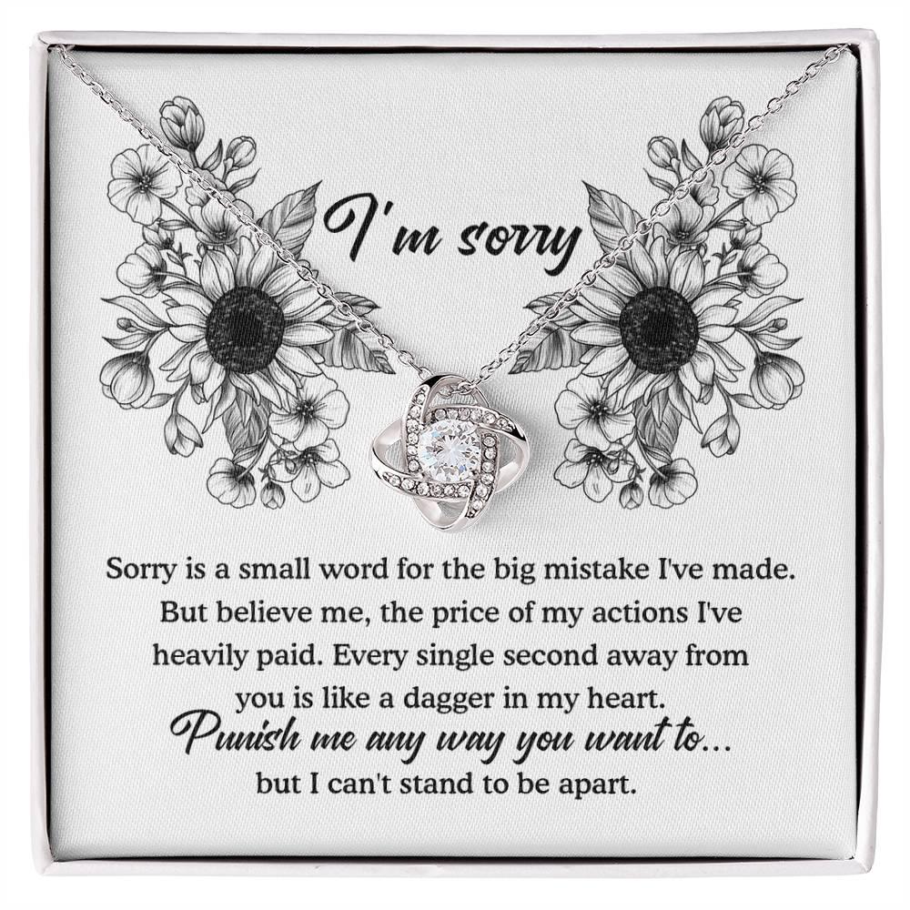 Apology Gift - Sorry is a Small Word for the Big Mistake - Love Knot Pendant Necklace