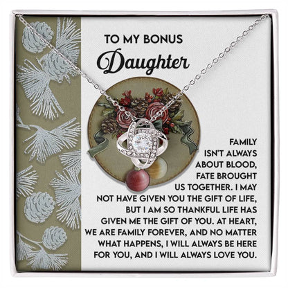 Gift for Bonus Daughter - Gift Of You - Love Knot Pendant Necklace