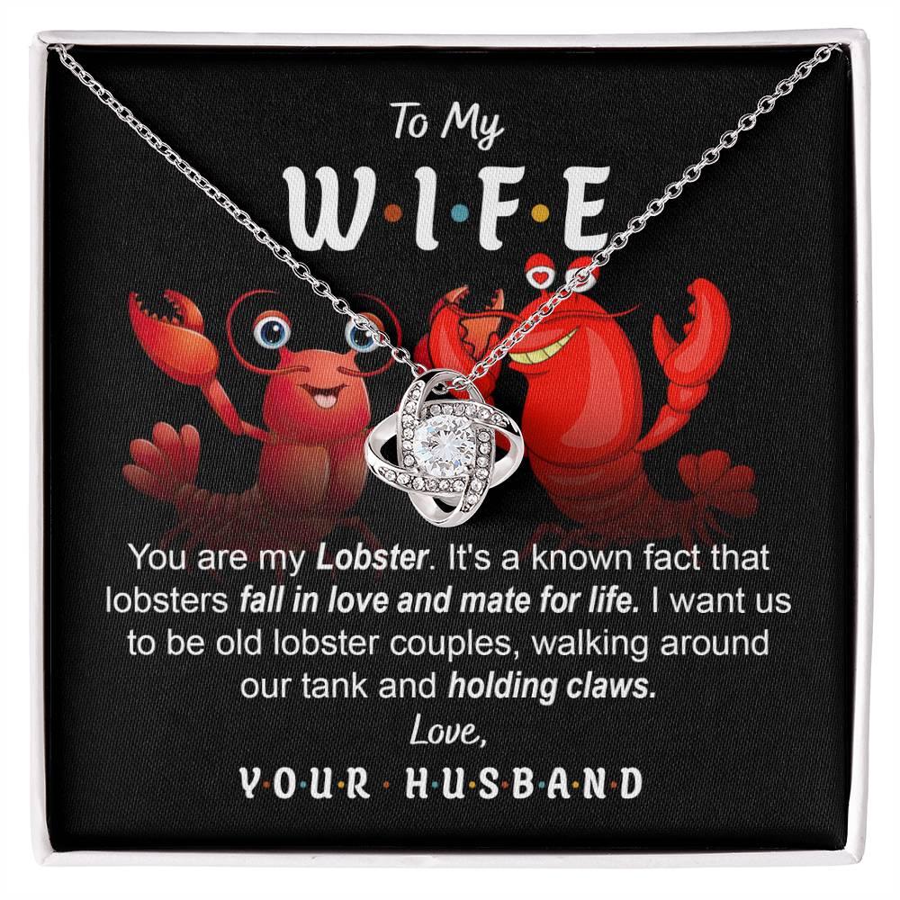 To My Wife - Old Lobster Couples Love Knot Pendant Necklace