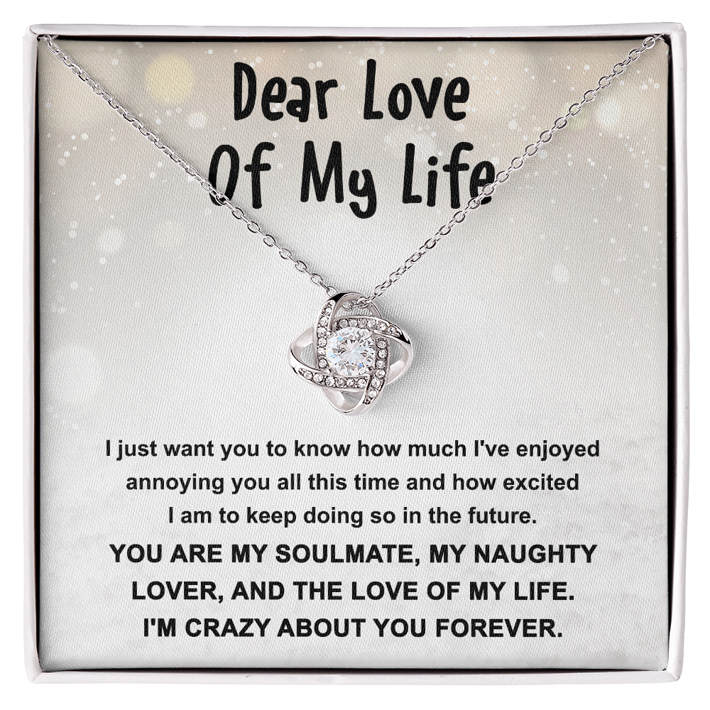 Gift for the Love of My Life, My Soulmate, My Naughty Lover - Love Knot Necklace