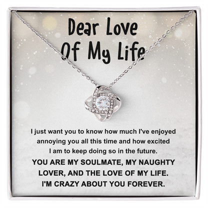 Gift for the Love of My Life, My Soulmate, My Naughty Lover - Love Knot Necklace