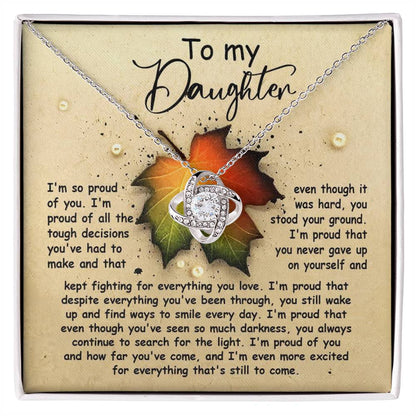 Gift for Daughter - Stood Your Ground - Love Knot Pendant Necklace