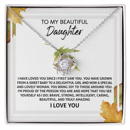 Daughter - See Yourself - Love Knot Pendant Necklace