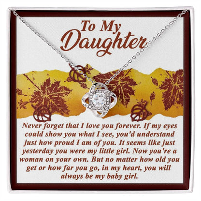 Gift for Daughter - On Your Own - Love Knot Pendant Necklace