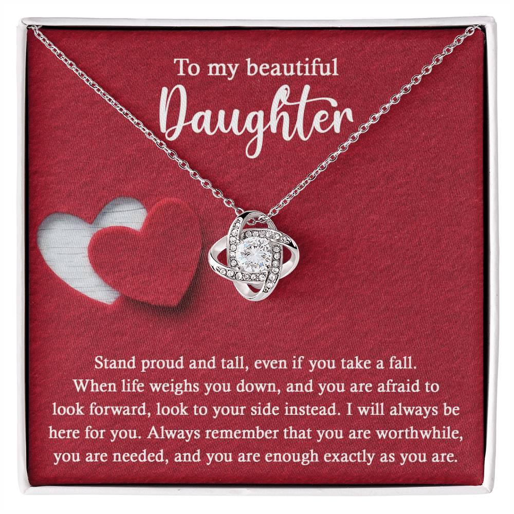 Daughter Wedding Day Gift - As You Are - Love Knot Pendant Necklace