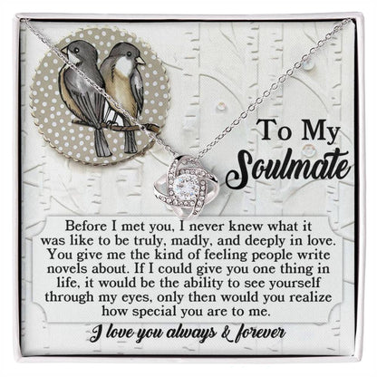 Gift for Soulmate - Write Novels - Love Knot Pendant Necklace