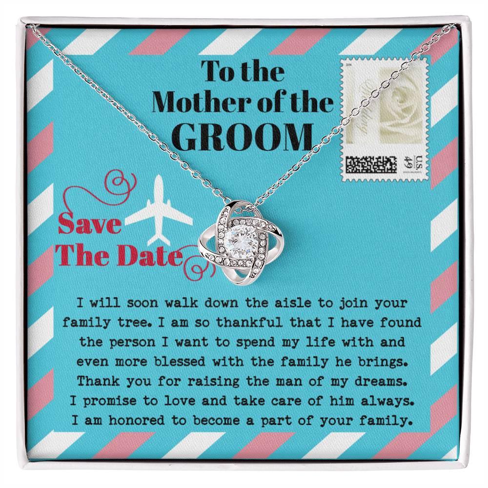 Mother of the Groom Gift Join your Family Tree Love Knot Pendant Necklace