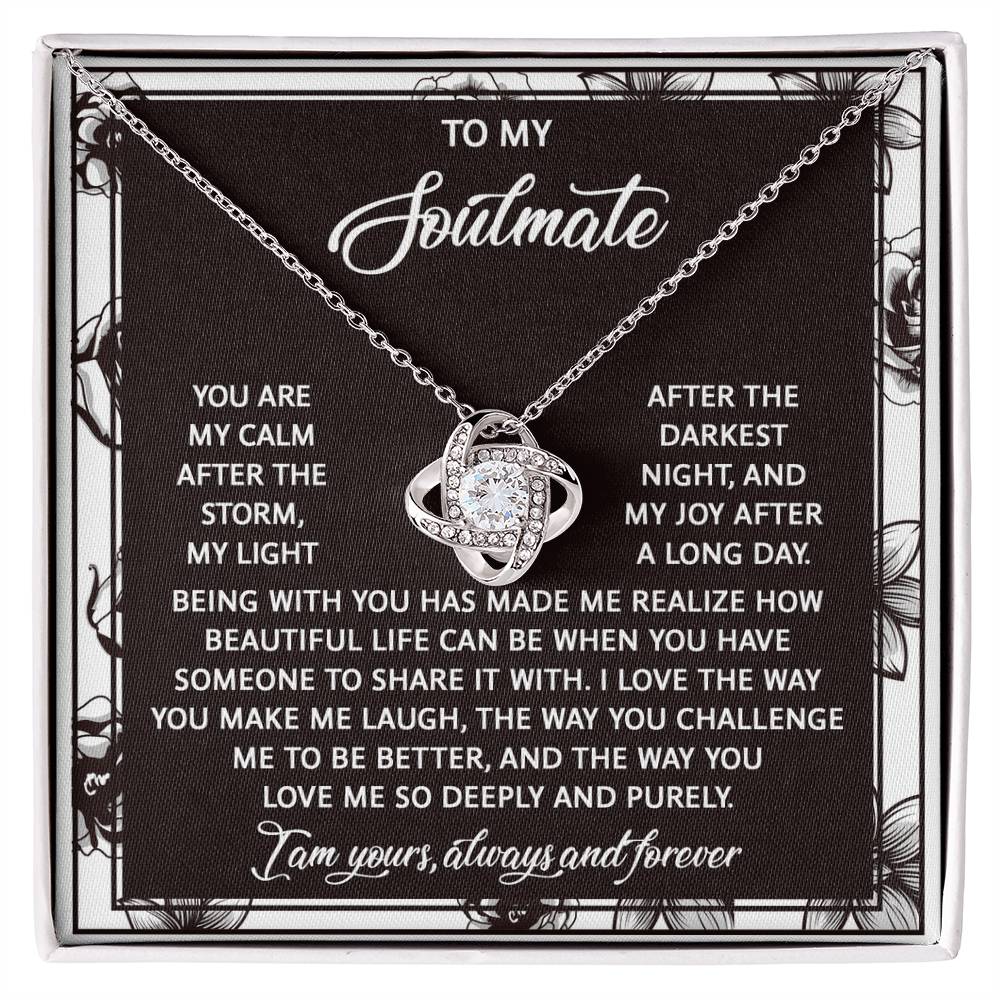 To My Soulmate - Love Knot Necklace – A Romantic Valentine’s Day Gift with a Heartfelt Message