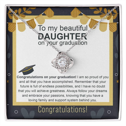 Daughter Graduation Gift Follow Your Dreams Congratulations Love Knot Necklace