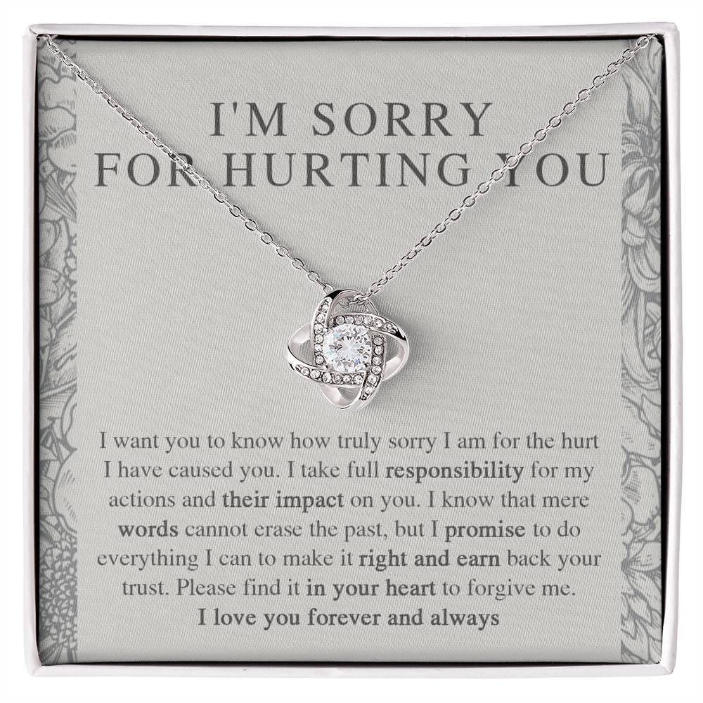 Apology Gift - I'm Sorry, I Promise to Do Everything - Love Knot Pendant Necklace