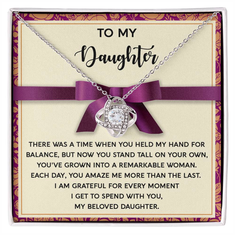 Daughter - Moment I Spend With You - Love Knot Pendant Necklace