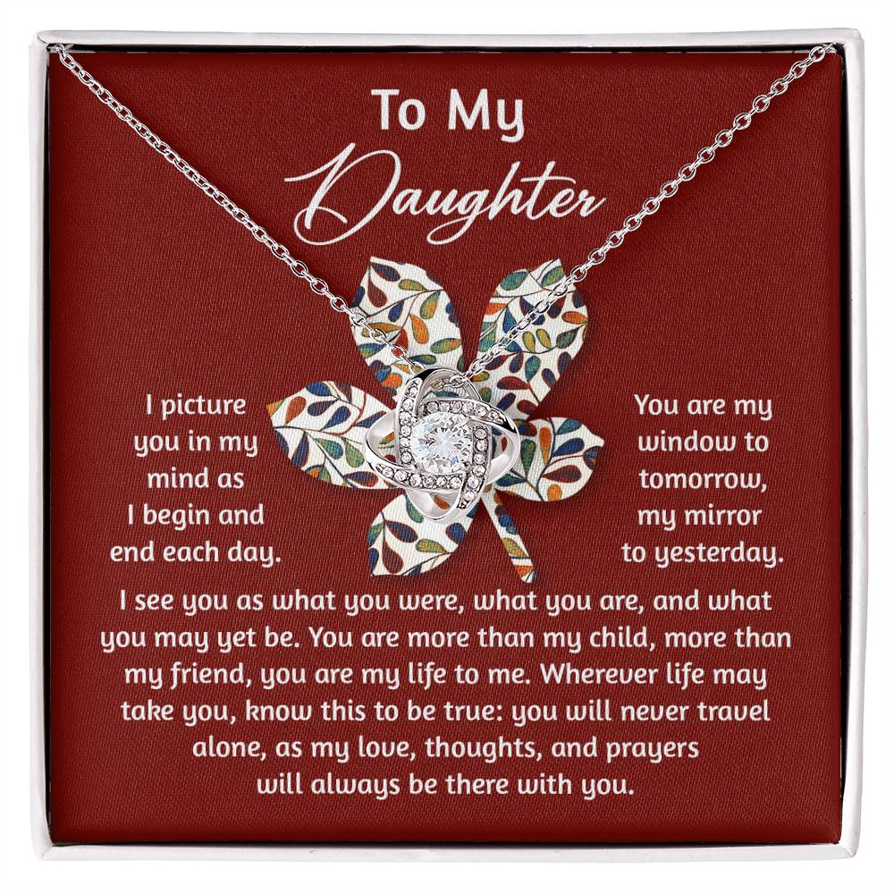 Gift for Daughter - To Be True - Love Knot Pendant Necklace