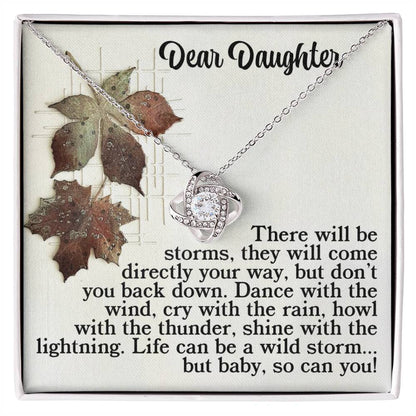 Gift for Daughter - With The Thunder - Love Knot Pendant Necklace