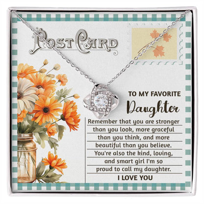 Daughter - Smart Girl - Love Knot Pendant Necklace