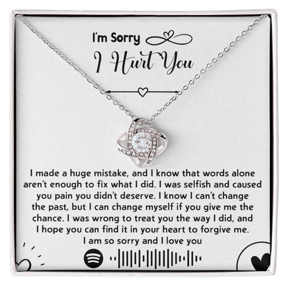 Apology Gift for Girlfriend, Wife, Soulmate - Sorry, You Didn't Deserve - Love Knot Pendant Necklace