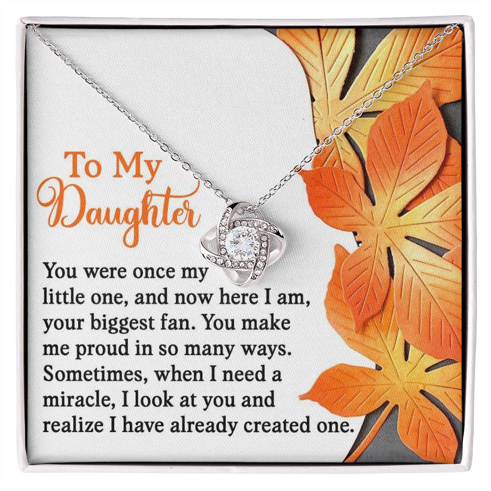 Gift for Daughter - Here I Am - Love Knot Pendant Necklace