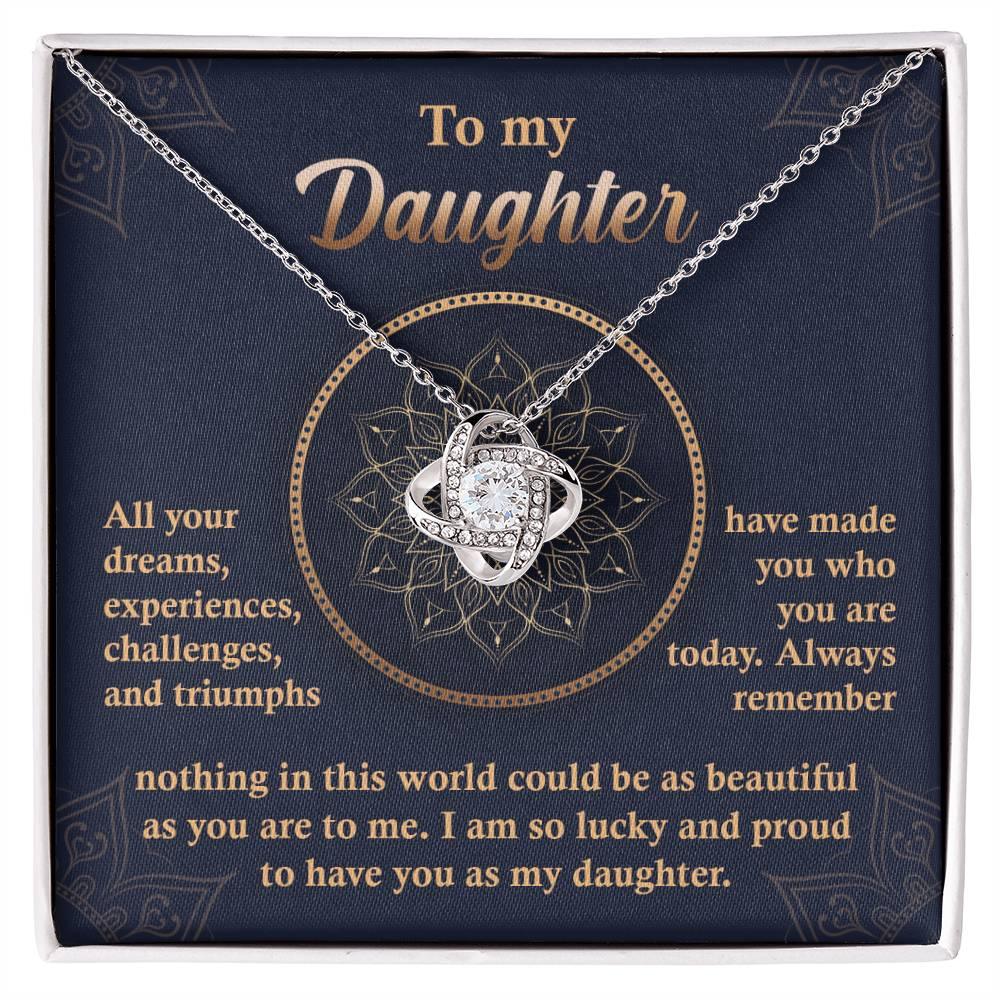 Daughter Gift -All Your Dreams Love Knot Pendant Necklace