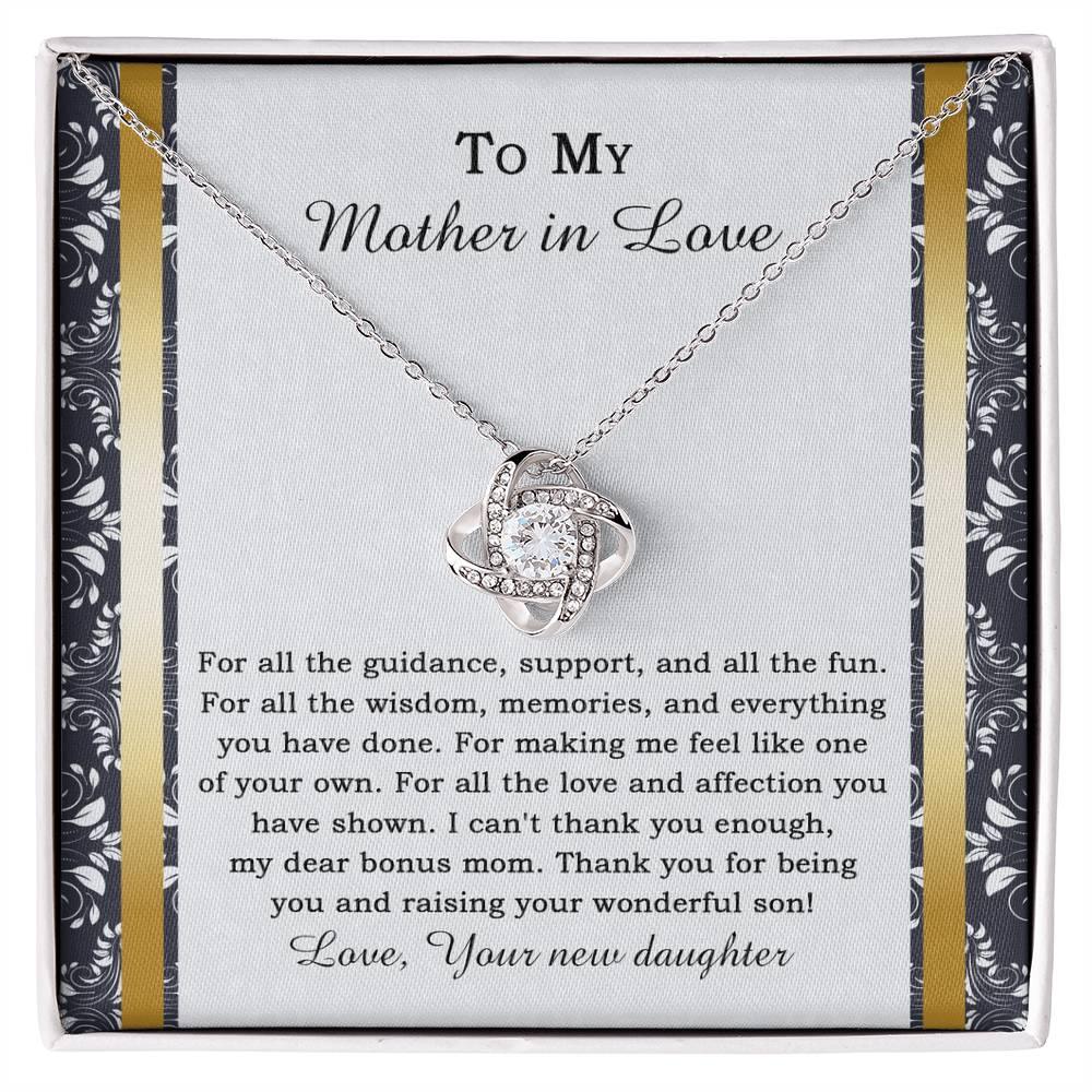 Mother-in-law Wedding Day Gift - One Of Your Own - Love Knot Pendant Necklace